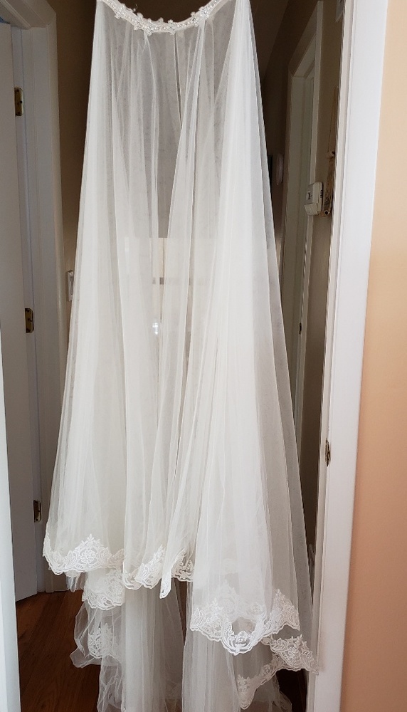 Asymmetrical Maggie Sottero Tulle Overskirt